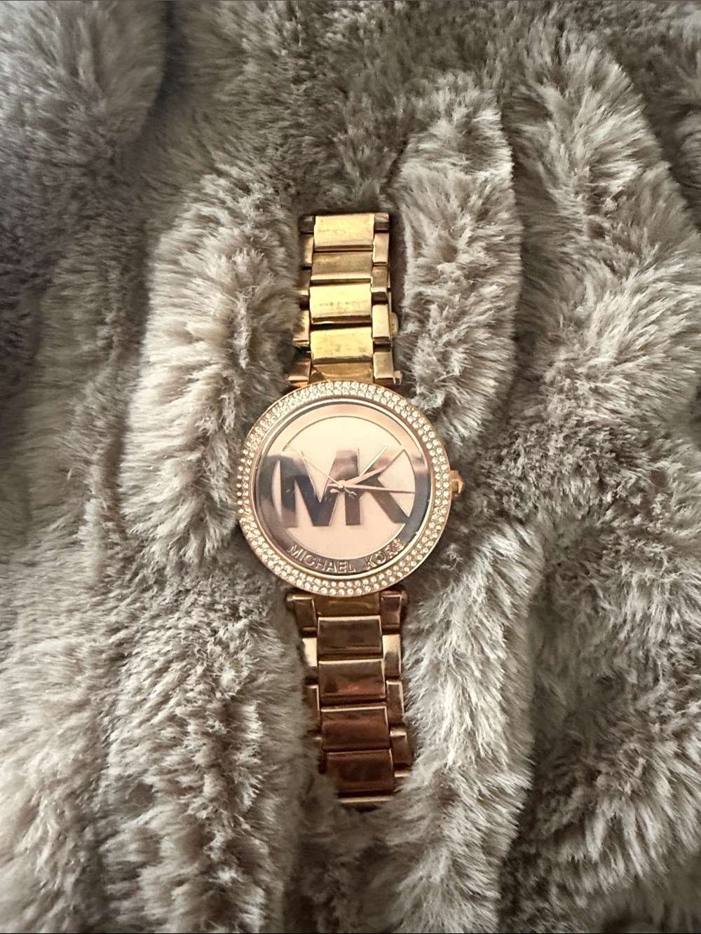 Michael Kors Rose Gold-Tone MK Logo Women's Watch